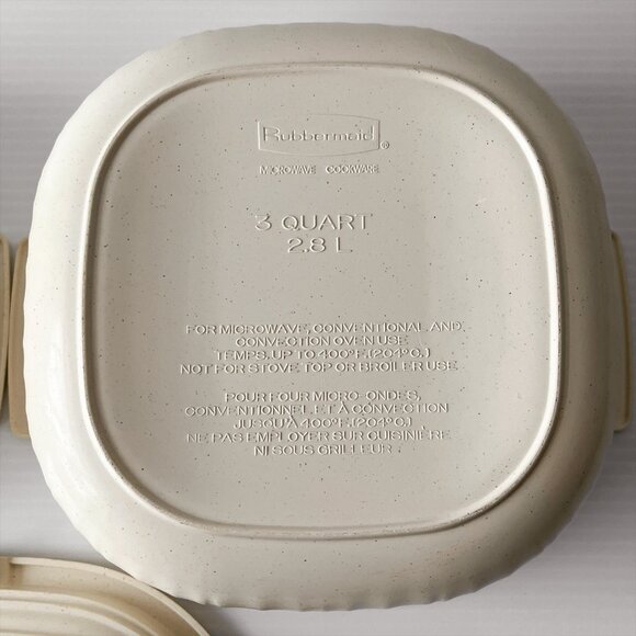 Vintage Rubbermaid Microwave Cookware Set Bacon Tray 3QT Casserole Strainer 3pc - Picture 11 of 13